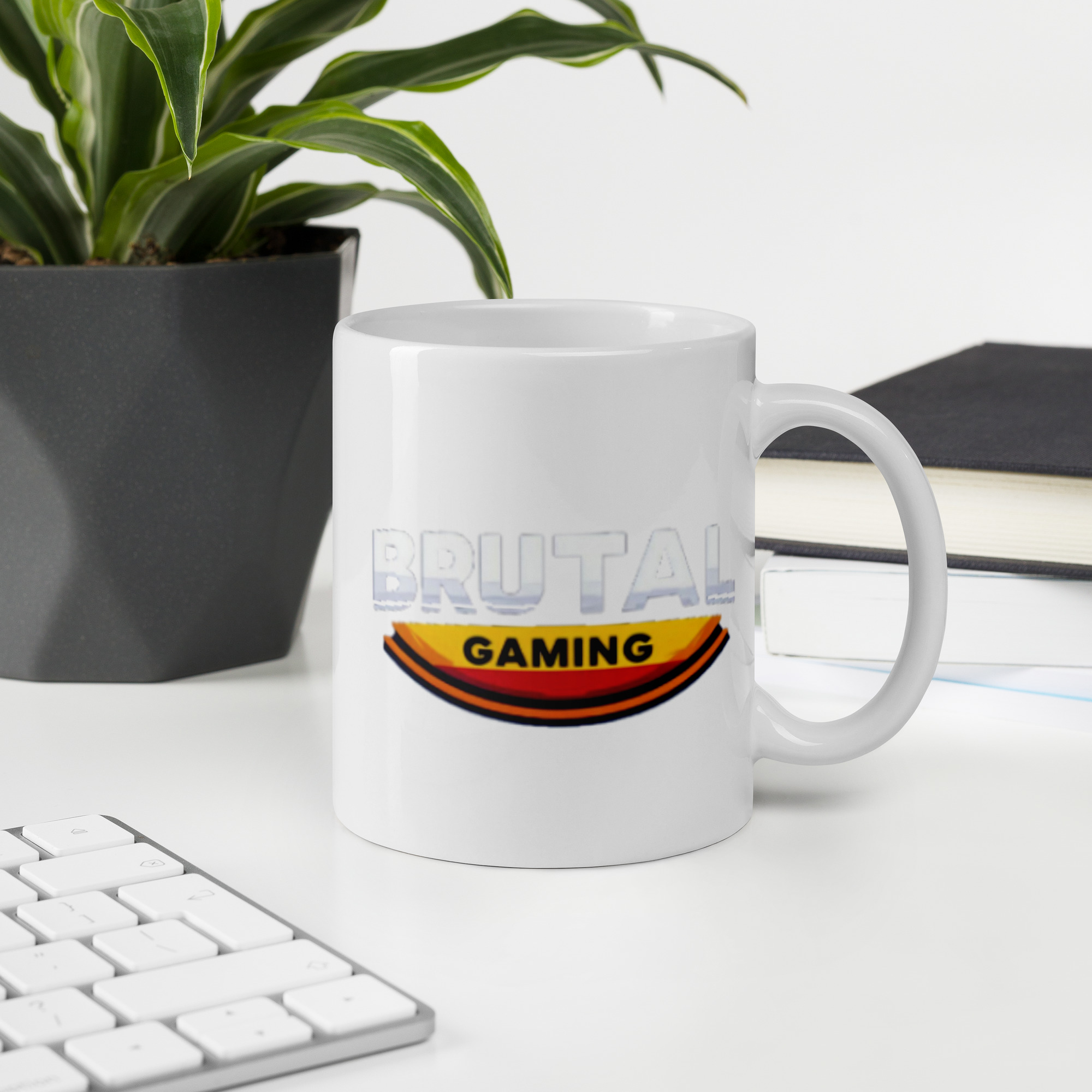 Taza blanca brillante